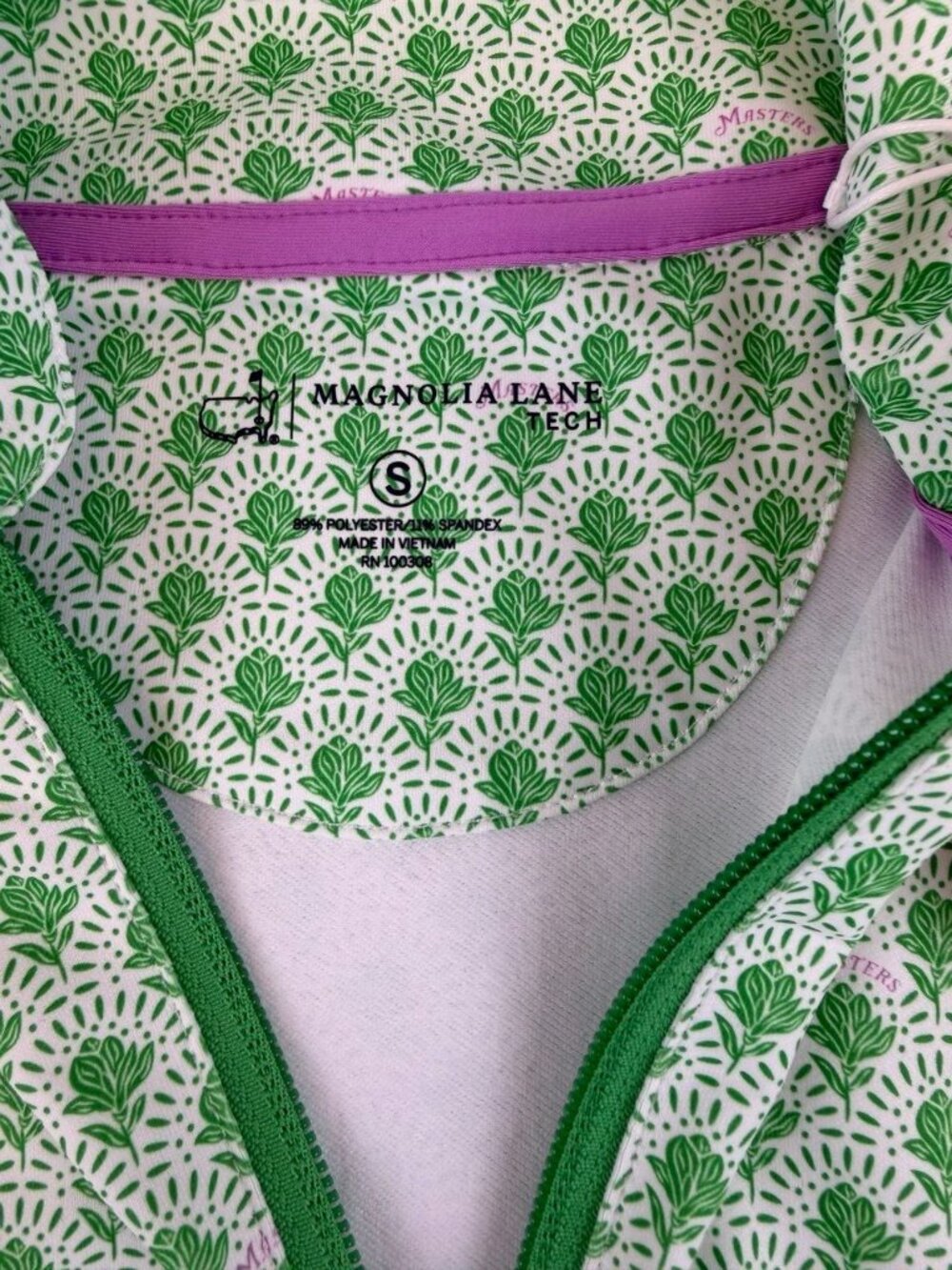 NWT MASTERS MAGNOLIA LANE TECH Official 2026 Women's Green Full Zip Jacket S - Picture 3 of 10